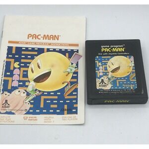 Atari 2600 Pac-Man 1981 Video Game Cartridge ‎ w/ Manual